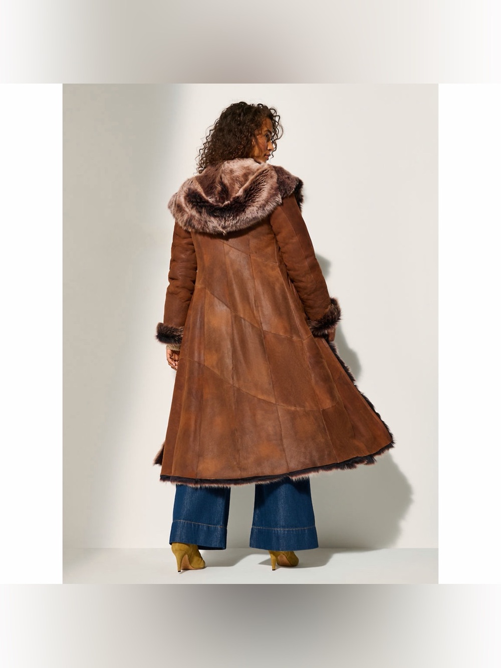 Dakota Hooded Toscana Sheepskin Coat by Overland - Picture 6 of 9